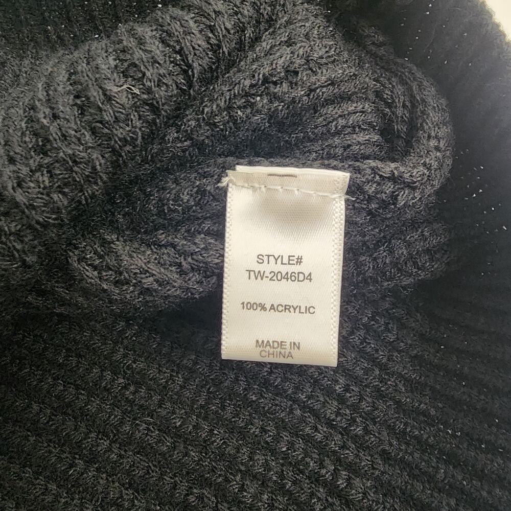 Zenana Oversized Cropped Turtleneck Sweater Black - Women's Size S - Picture 4 of 5